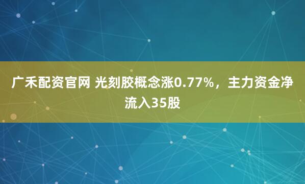 广禾配资官网 光刻胶概念涨0.77%，主力资金净流入35股