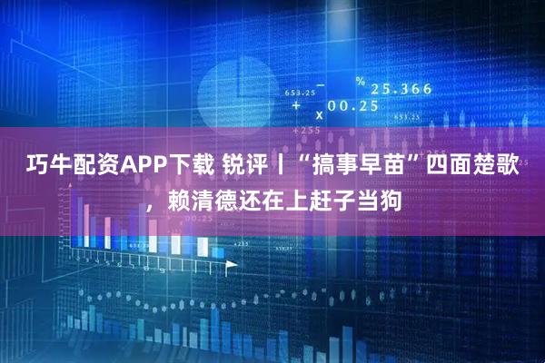 巧牛配资APP下载 锐评丨“搞事早苗”四面楚歌，赖清德还在上赶子当狗