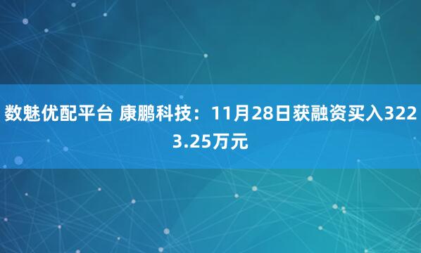 数魅优配平台 康鹏科技：11月28日获融资买入3223.25万元