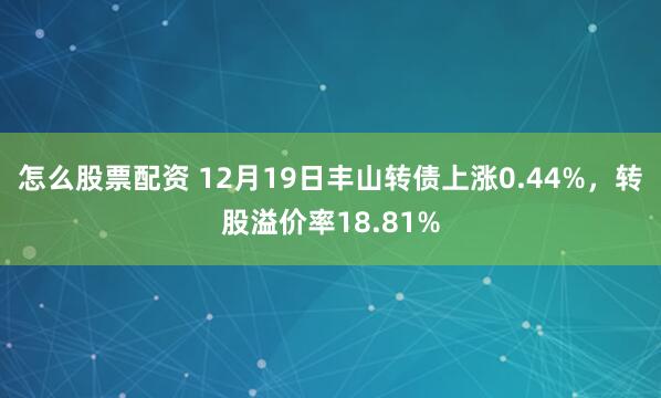 怎么股票配资 12月19日丰山转债上涨0.44%，转股溢价率18.81%